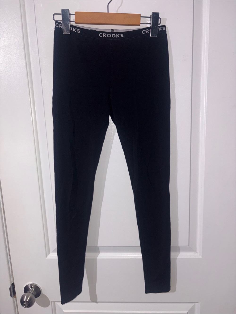 Crooks & Castles Black Logo Waistband Leggings